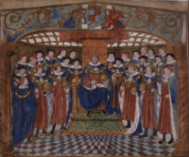 Image of Henry VIII from the Black Book or Register of the Order of the Garter, c. 1534